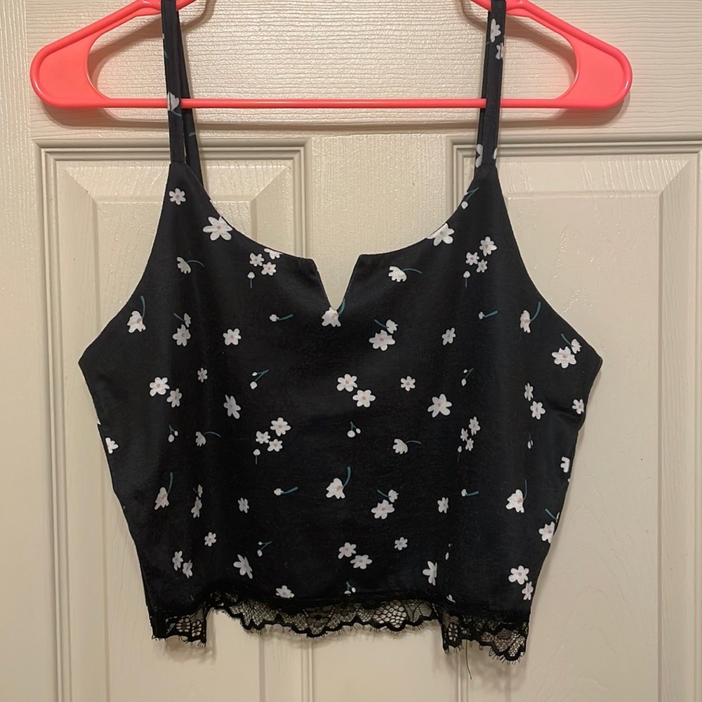 Black Floral Tank